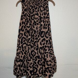 SHEIN Brown Leopard A-Line Skirt
